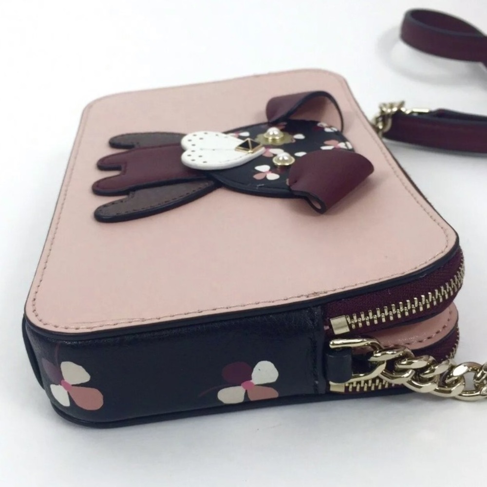 Kate spade floral pup crossbody double zip cherry - Picture 6 of 8